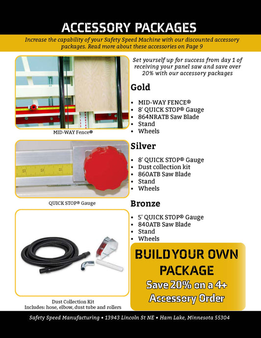 Gold Accessory Packages for Vertical Panel Saws